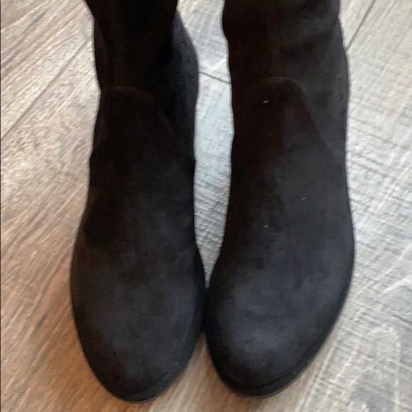 Stuart Weitzman Lowland Over the Knee OTK boots black suede size 6 EUC - Picture 4 of 10